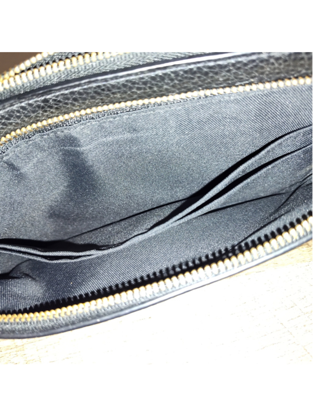 Women's Coach Black Leather Double Zip Wallet One Size - Picture 8 of 8